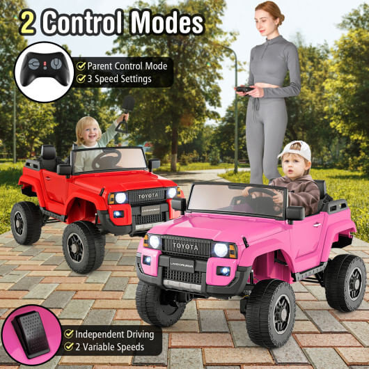 24V 2 Seater Ride on Car 4WD/2WD Switchable for Kids with Remote for Ages 3+-Black