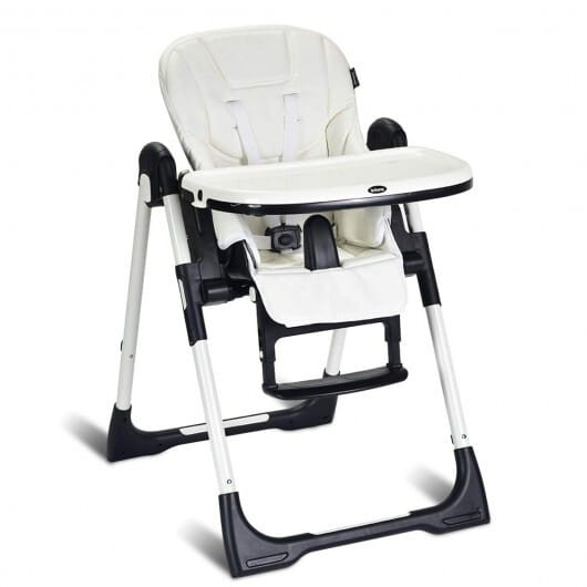 Foldable High chair with Multiple Adjustable Backrest-Black