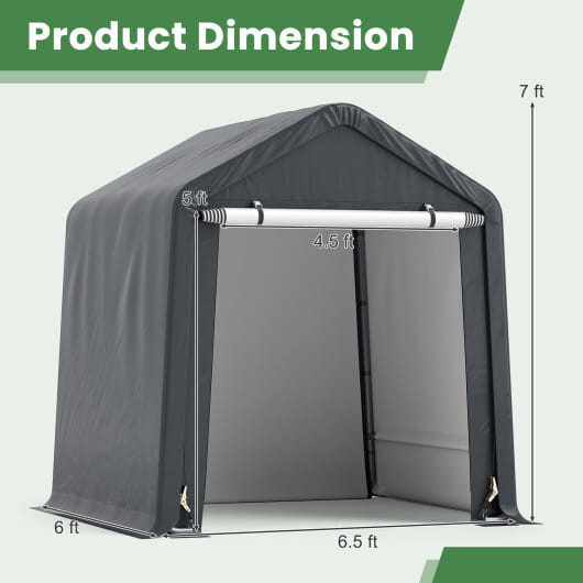 6 x 6.5/8 x 6.5 Feet Portable Motorcycle Outdoor Storage Shelter-8 Feet
