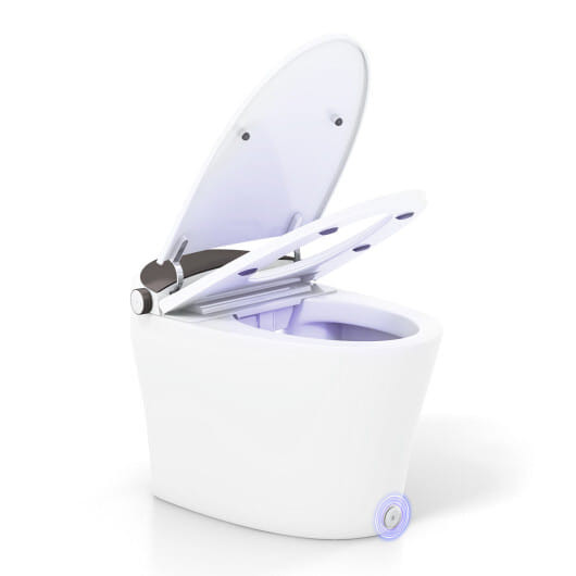 One-Piece Smart 1.16 GPF Elongated Bidet Toilet Seat with Night Light-White
