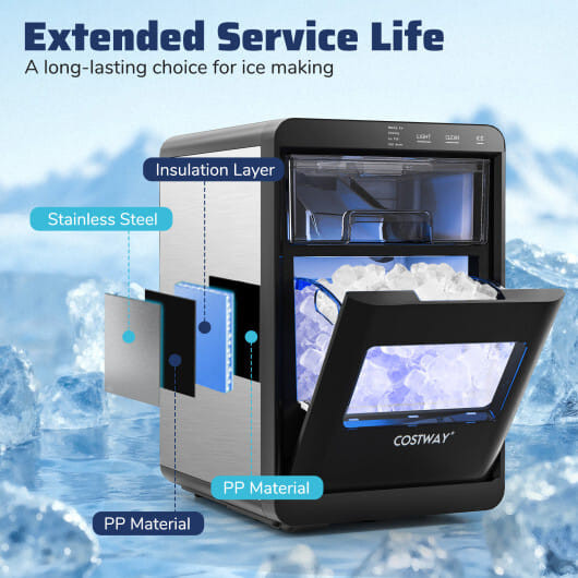 CNN best tested-Chewable Nugget Ice Maker for Quick Refreshing Countertop Use