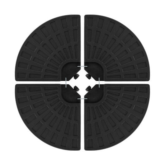 4-Piece Patio Market Umbrella Base 140 LBS Heavy-Duty with U-Locking Pins-Black