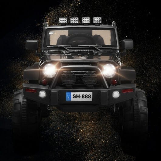 12V Kids Remote Control Riding Truck Car with LED Lights-Black