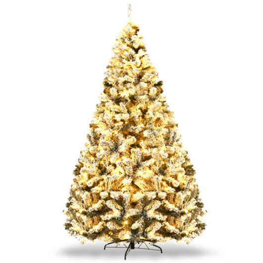 Ultimate Holiday Dcor Suite: Pre-Lit Snow Flocked Christmas Tree & 50" Recessed Electric Fireplace 