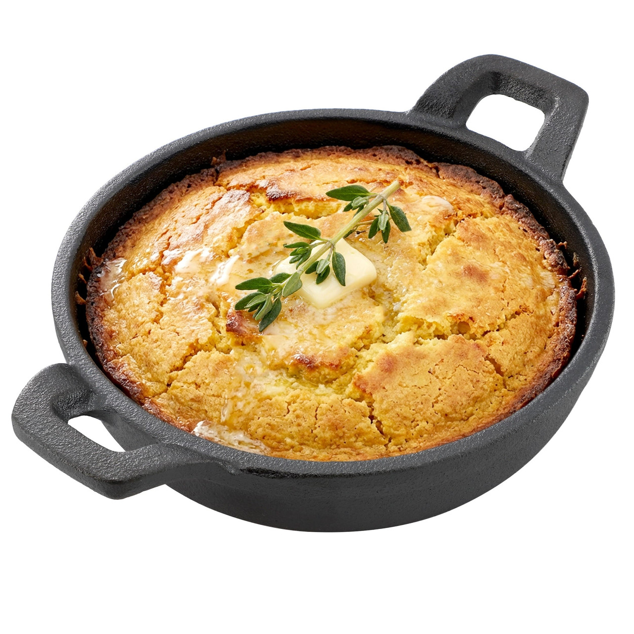 Megachef 5 Inch Round Cast Iron Frying Pan for Indoor/Outdoor Use