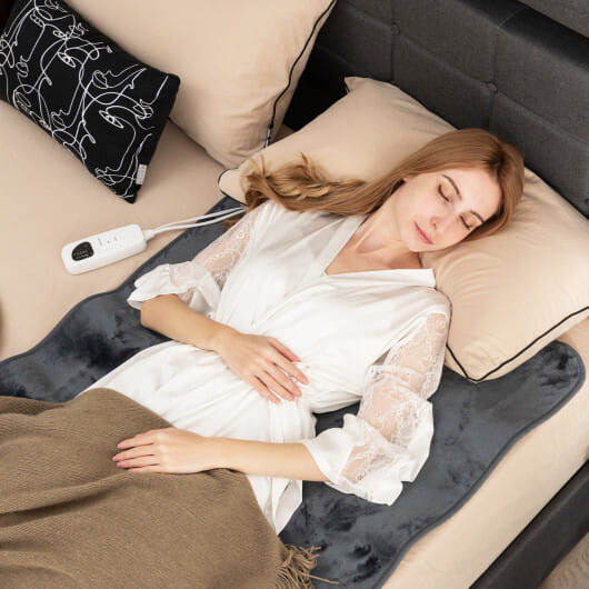 Electric Heated Mattress Pad with 5 Heating Levels and Overheat Protection-Gray