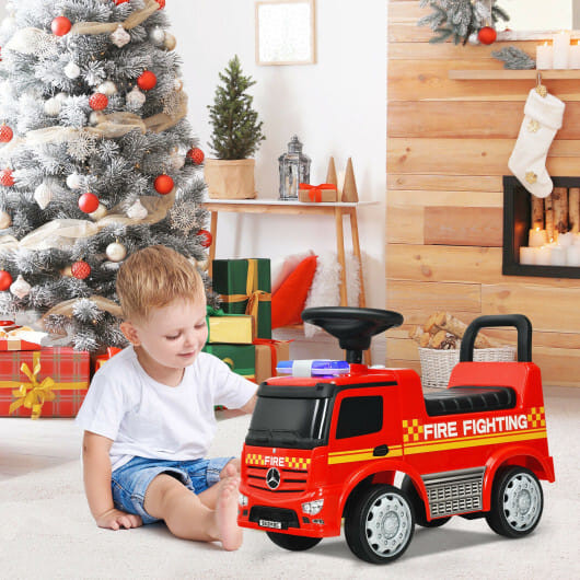 Mercedes Benz Kids Ride On Push Licensed Police Car-Blue