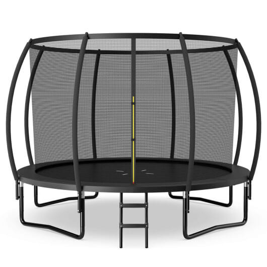 12FT ASTM Approved Recreational Trampoline with Ladder-Orange