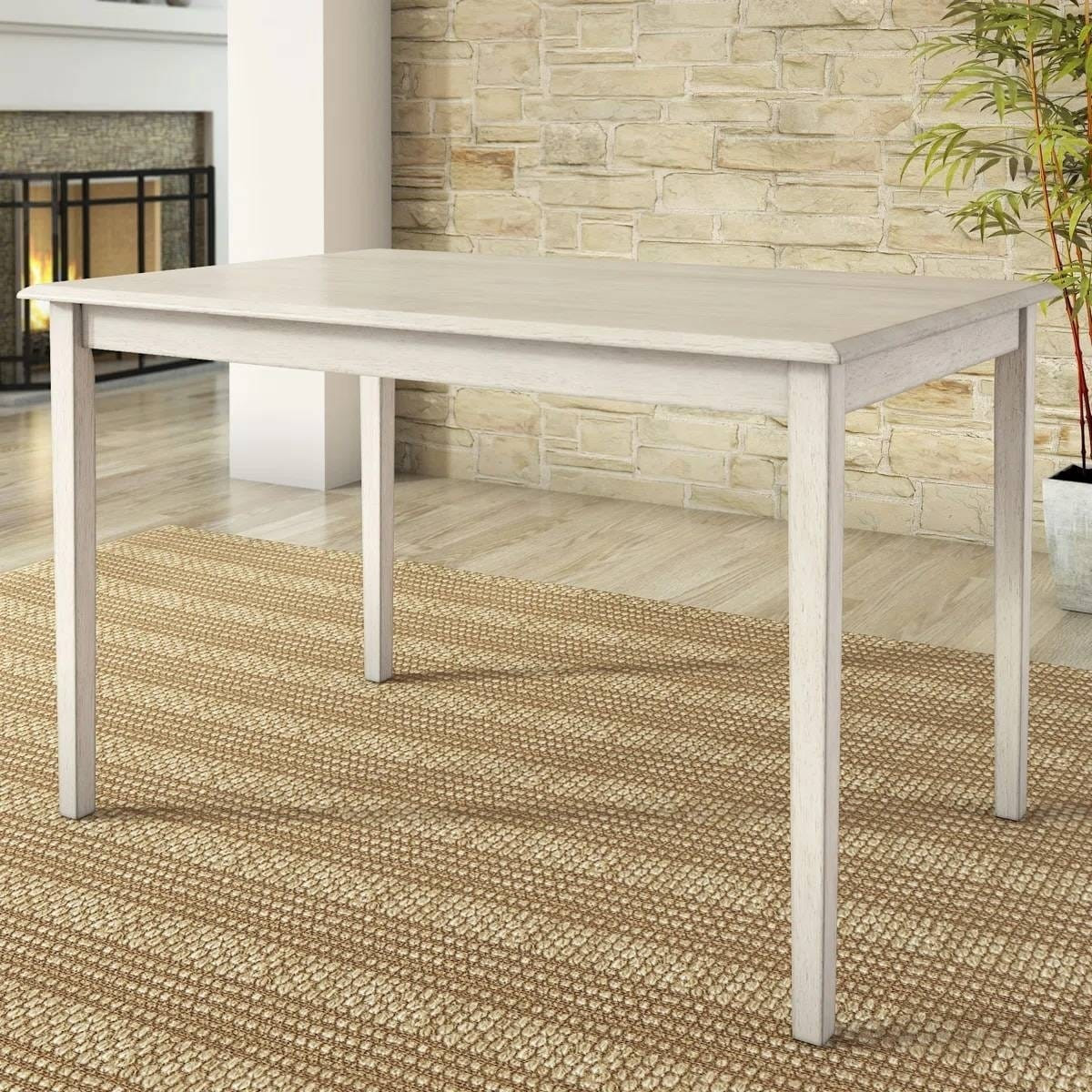 Farmhouse 32 x 48 inch Dining Table in Antique White Wood Finish