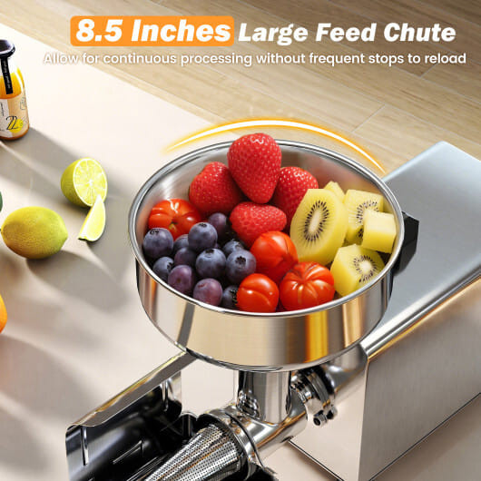 450W High-Output Tomato Strainer with 8.5 Inch Chute for Home and Commercial