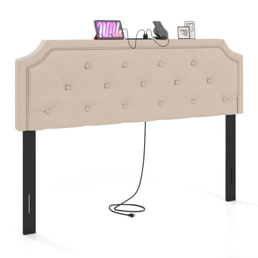 Headboard for Queen and Full Size Bed Tufted Upholstered Head Board-Gray