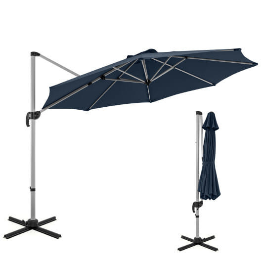 11 FT Outdoor Patio Umbrella with 360 Rotation and Adjustable Tilt-Navy