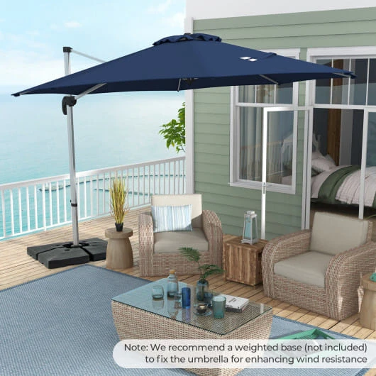 11 FT Outdoor Patio Umbrella with 360 Rotation and Adjustable Tilt-Navy