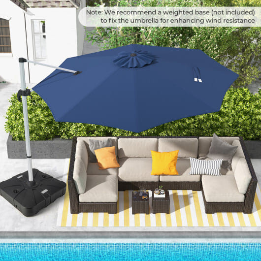 11 FT Outdoor Patio Umbrella with 360 Rotation and Adjustable Tilt-Navy