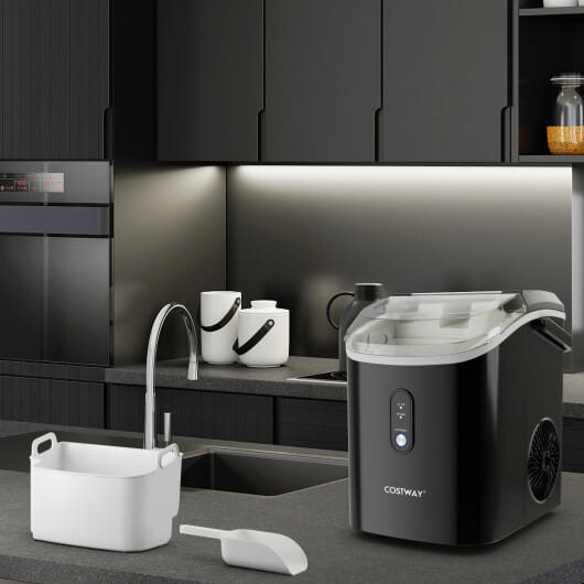 Nugget Countertop Ice Maker with Soft Chewable Pellet Ice-Black