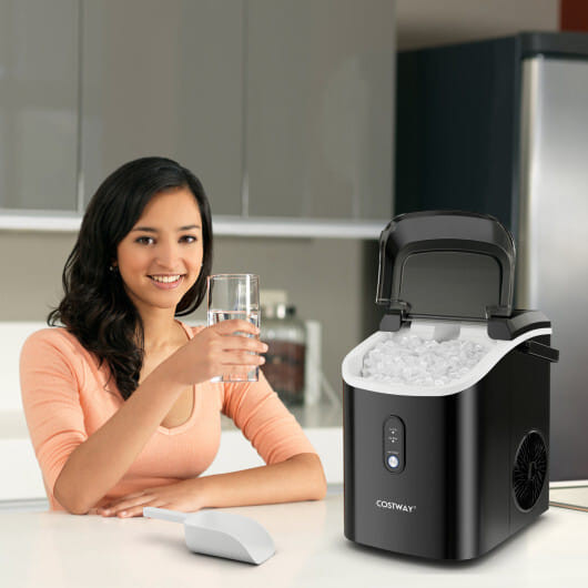 Nugget Countertop Ice Maker with Soft Chewable Pellet Ice-Black