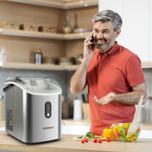 Nugget Countertop Ice Maker with Soft Chewable Pellet Ice-Black