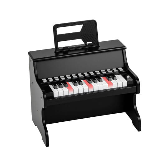 25 Keys Kids Piano Keyboard with Adjustable Speed and Teaching Mode-Brown