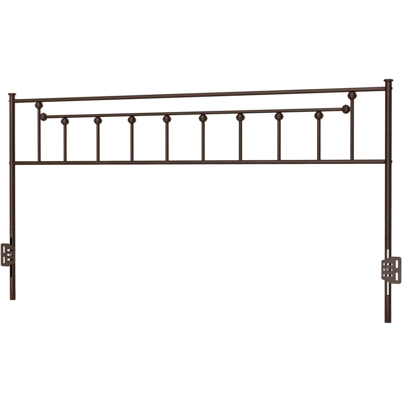 King Size Victorian Farmhouse Metal Headboard in Vintage Brown Finish