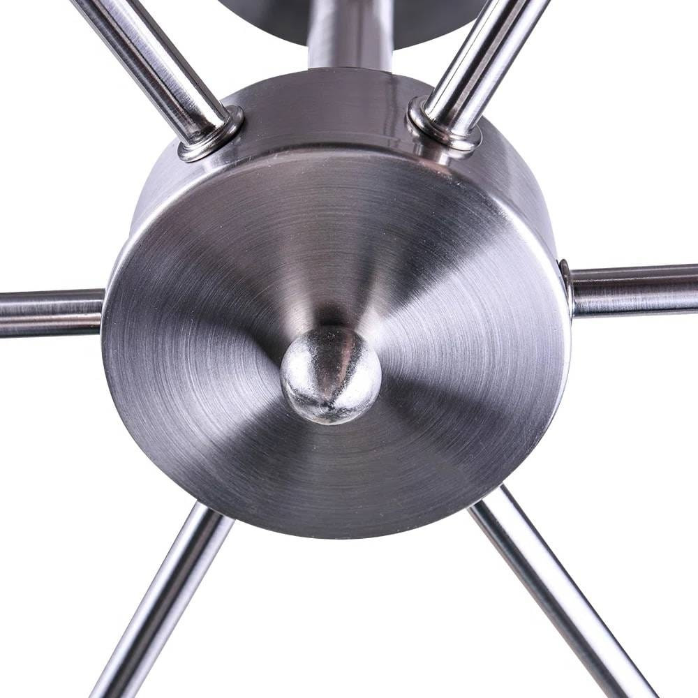 Modern 23-inch 6-Light Semi Flush Mount Sputnik Ceiling Light in Nickel Finish