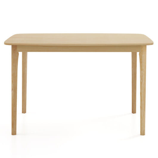 48 Inch Solid Wood Dining Table with Rubber Wood Supporting Legs for Kitchen Dining Room-Natural