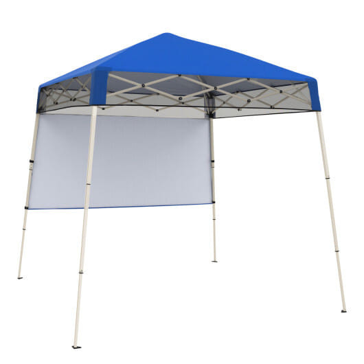 7 x 7 FT Pop-Up Canopy Tent with 1 Push Center Lock for Sports Picnic Camping-Blue