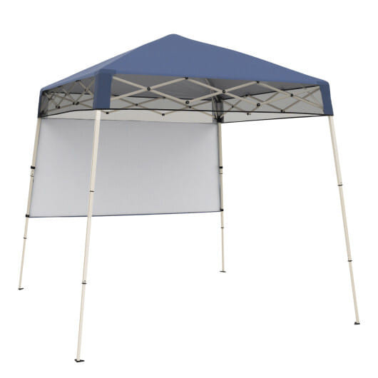 7 x 7 FT Pop-Up Canopy Tent with 1 Push Center Lock for Sports Picnic Camping-Blue