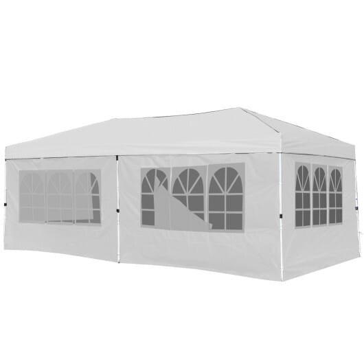 10 X 20 Feet Pop up Canopy Tent Instant Setup with 6 Sidewalls-Gray