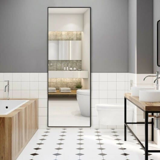 59 Inch Full Length Mirror Large Rectangle Bedroom Mirror-Golden