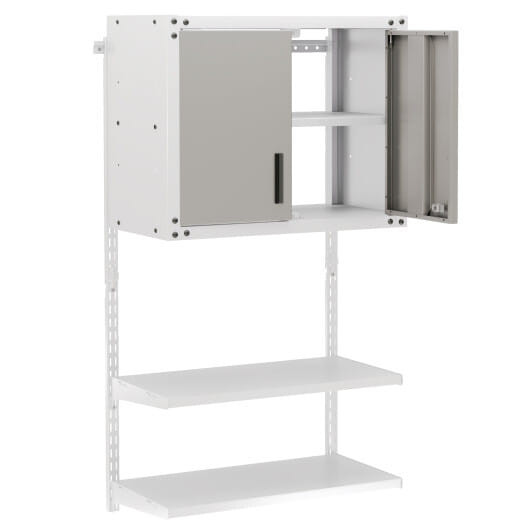 Metal Wall Cabinet with Lock and 3 Adjustable Shelves