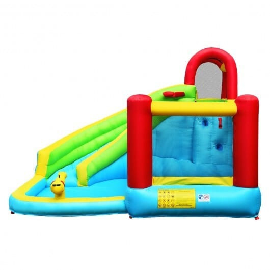 6-in-1 Inflatable Bounce House with Climbing Wall and Basketball Hoop without Blower