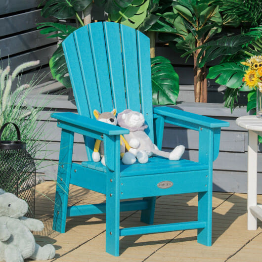 Patio Kids' Adirondack Chair with Ergonomic Backrest-Green