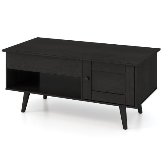 Lift Top Coffee Table with Storage and Hidden Compartment-Natural