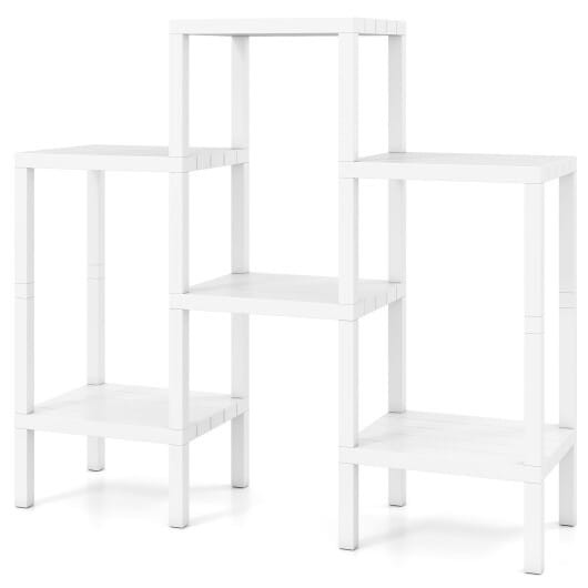 6-Tier Plastic Modular Storage Shelves for Living Room and Kitchen-Black