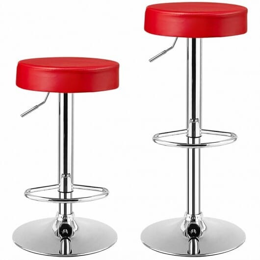 1 PC Round Bar Stool Adjustable Swivel Pub Chair-Black