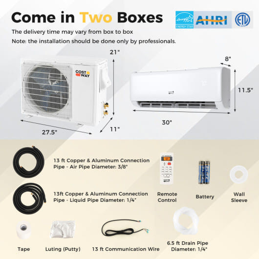 Serie Airtural 12000 BTU  21 SEER2  208-230V aireacondicionadosplit sin ductos con bomba de calor