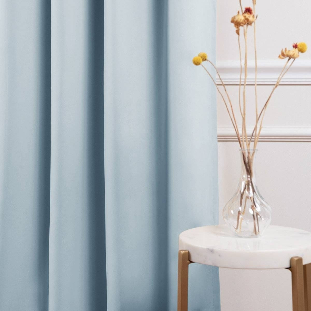 52 x 96 inch Solid Light Blue Thermal Blackout Curtain Panels - Set of 2