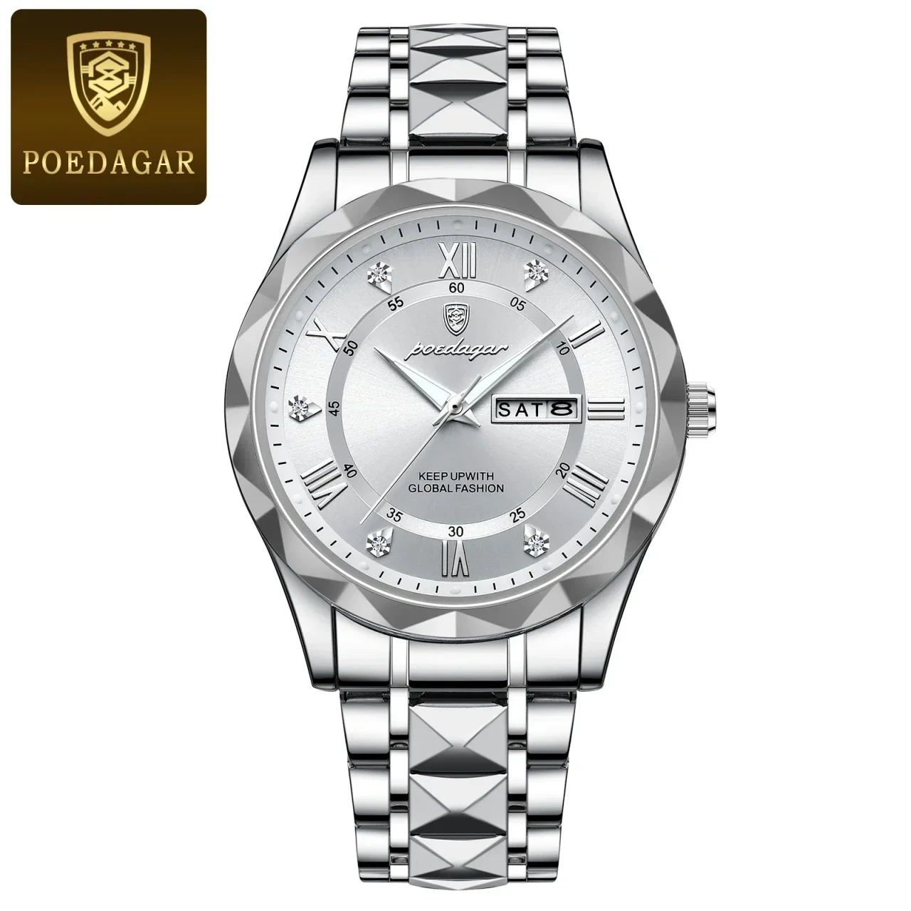 Color: Yellow - POEDAGAR Luxury Business Man Wristwatch Waterproof Luminous Date Week Men Watch For