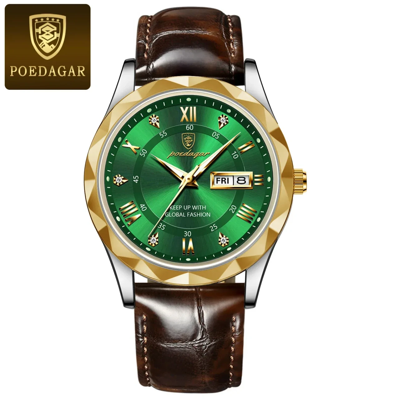 Color: Multicolor - POEDAGAR Luxury Business Man Wristwatch Waterproof Luminous Date Week Men Watch