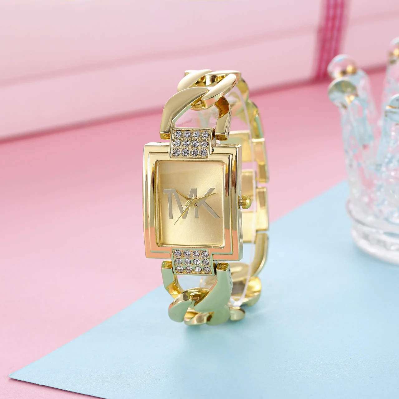 Color: Rose, Ships From: CHINA - Luxury Brand Women's Watch Fashion Elegant Style Metal Strap Squar
