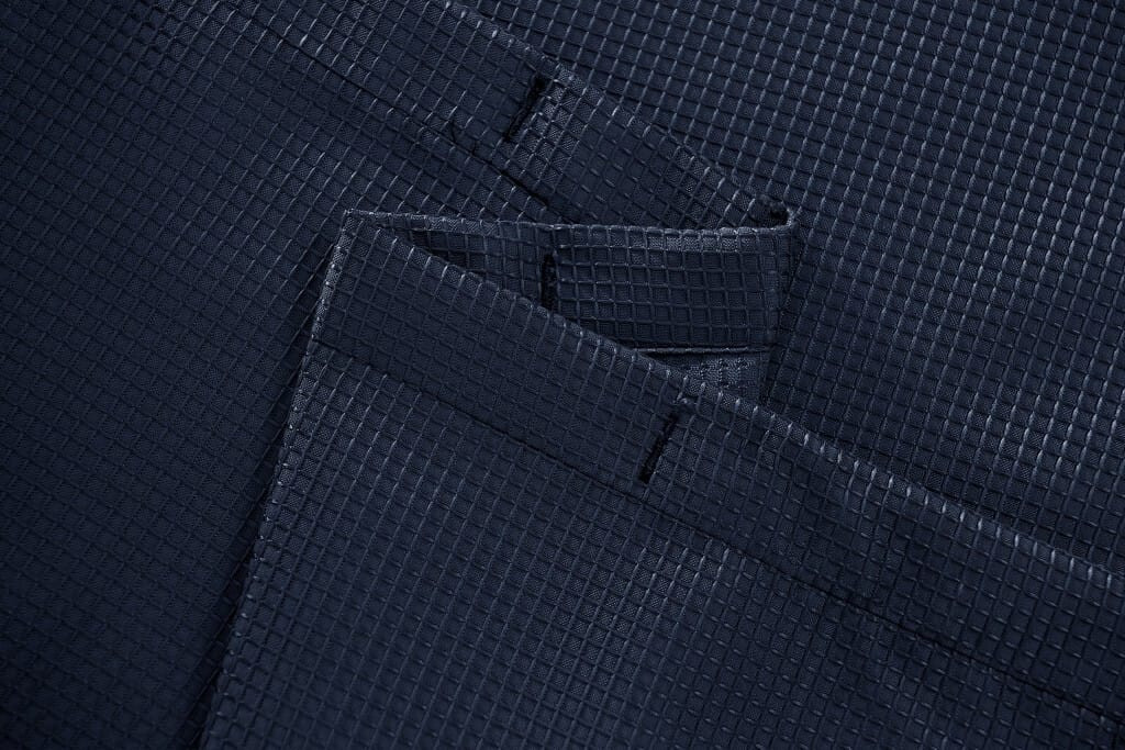 Luxurious Navy Waffle Weave Shower Curtain