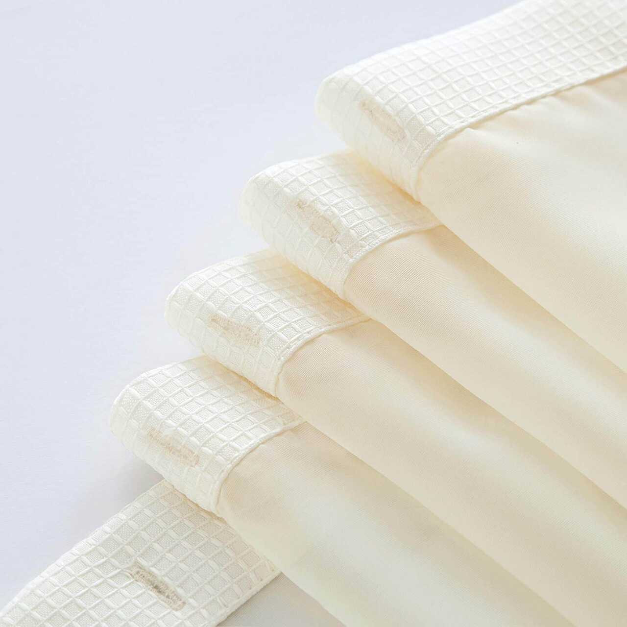 Ivory Sheer and Grid Shower Curtain and Liner Set