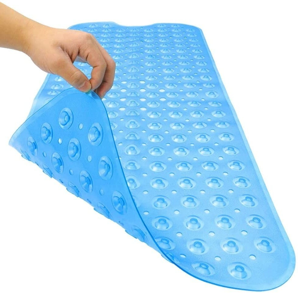 40" Translucent Blue Bubbles Non Slip Bathtub Mat
