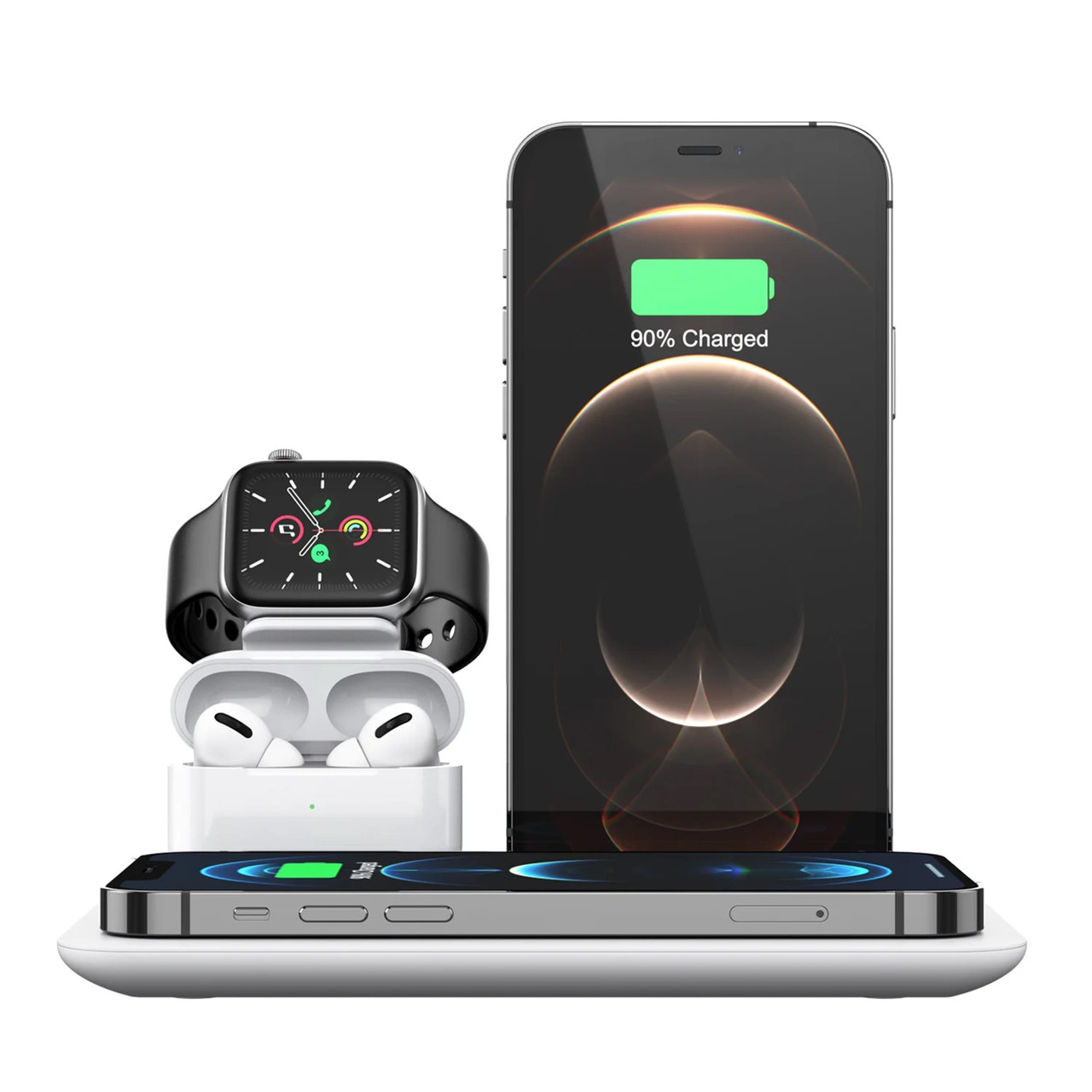 Trexonic 4 in 1 Fast Charge Wireless Charging Station in White