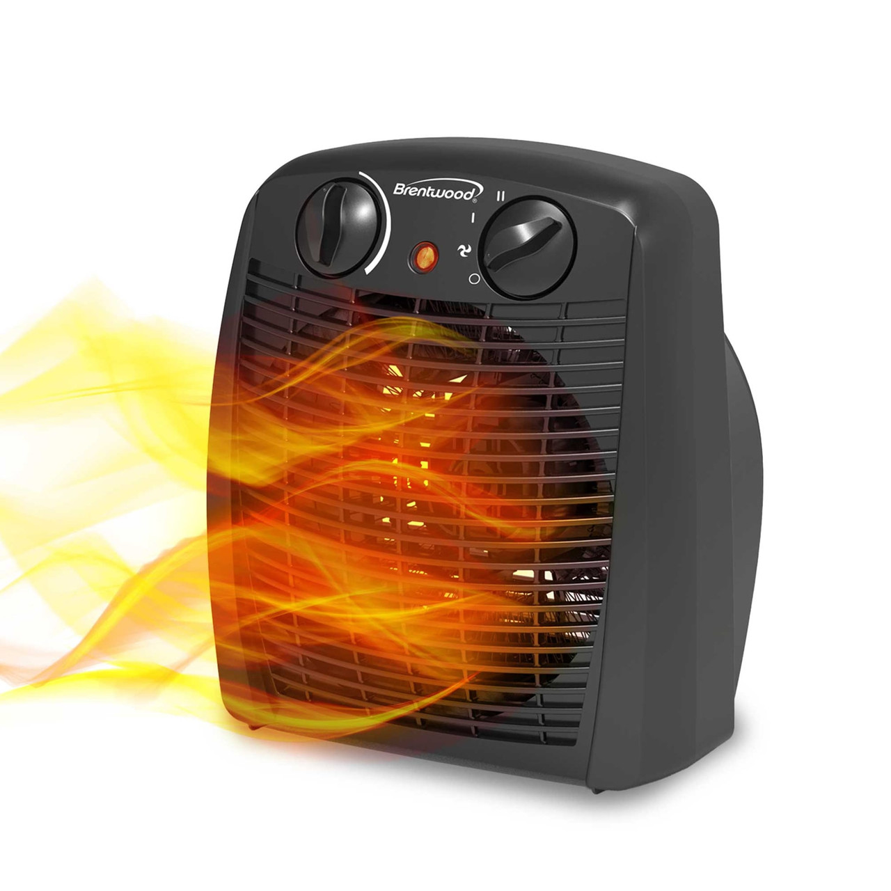 Brentwood 1500-Watt Portable Electric Space Heater and Fan in Black