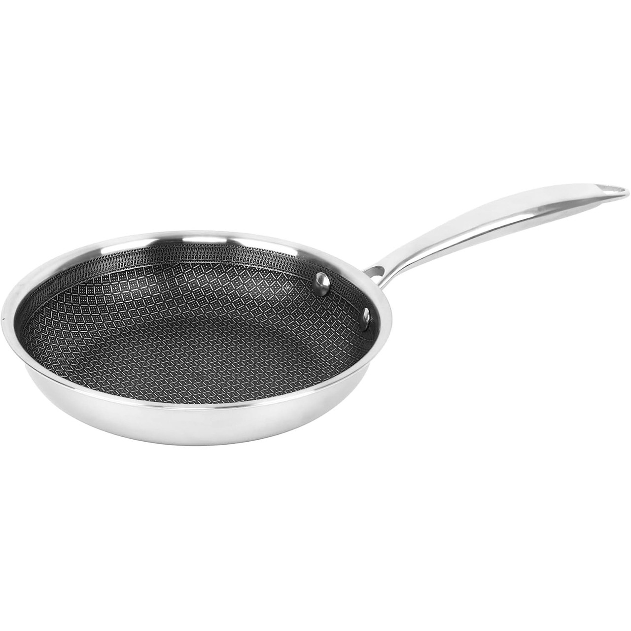 Brentwood 8 inch 3-Ply Hybrid Non-Stick Stainless Steel Frying Pan