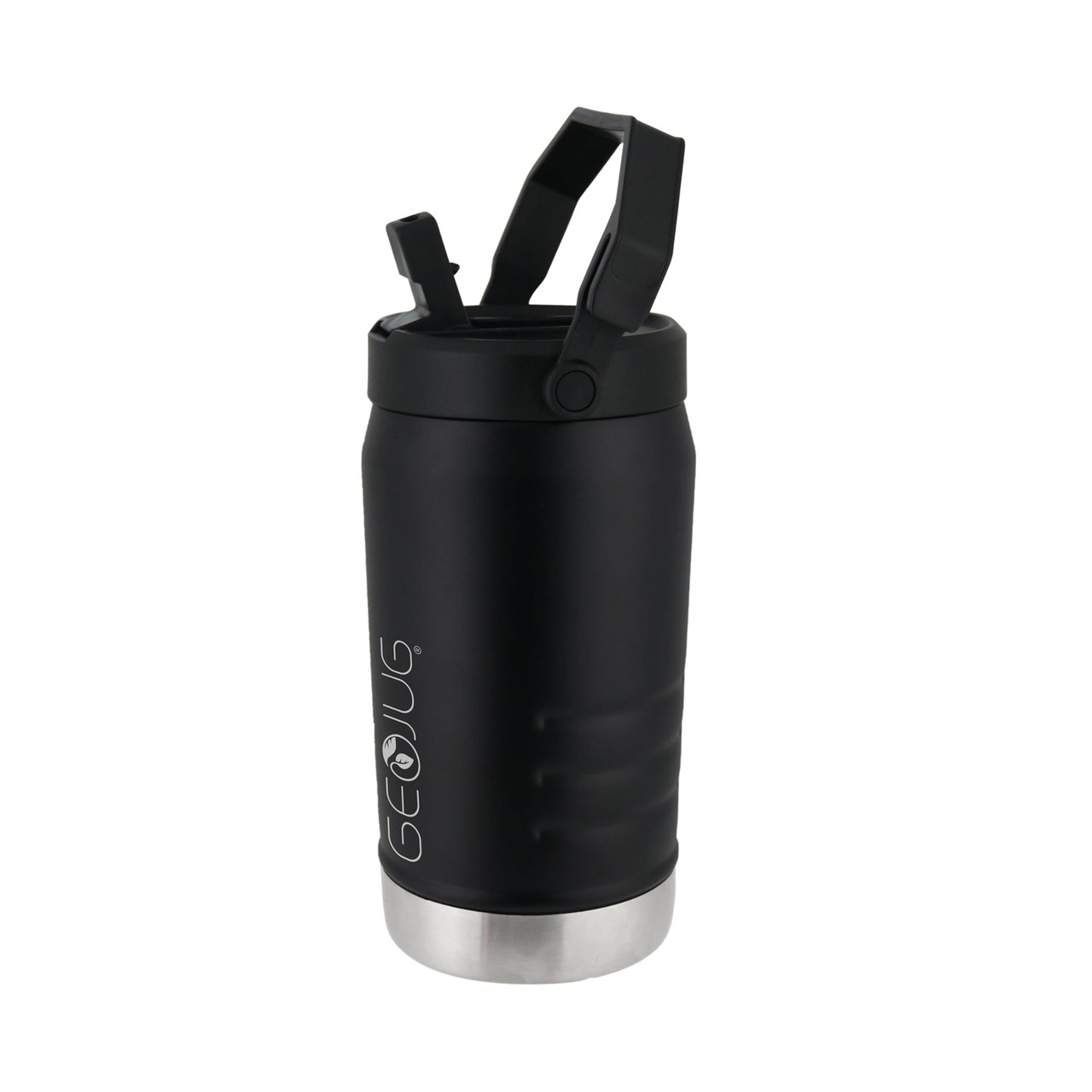 Brentwood GeoJug 40 Ounce Stainless Steel Insulated Water Bottle in Black with Sports Lid
