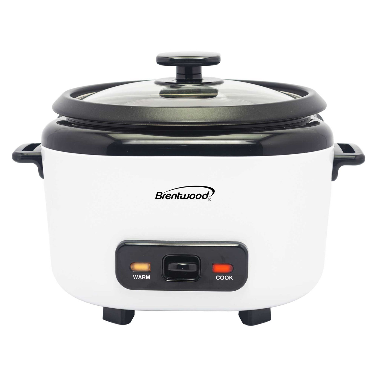 Brentwood 10-Cups Cooked Rice Cooker in White with Steam Tray