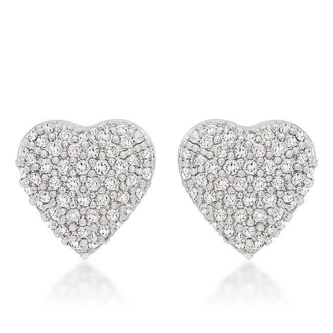 Special Pave Heart Earrings