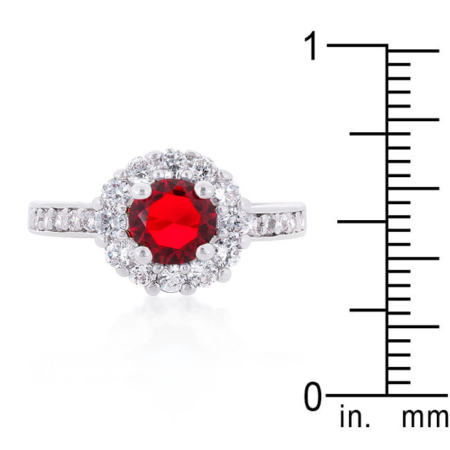 Ruby Red Halo Engagement Ring
